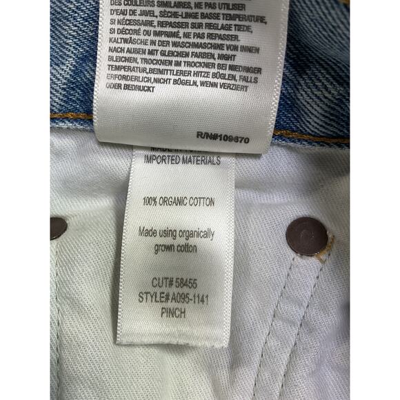 Agolde Pinch Waist Blue Cotton High Rise Kick Denim Jean Size 26 - Picture 4 of 5